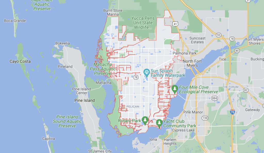 Map of Cape Coral on Google Maps for Epoxy Flooring service